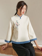 Retro Oriental Charm  Embroidery Clasp Top